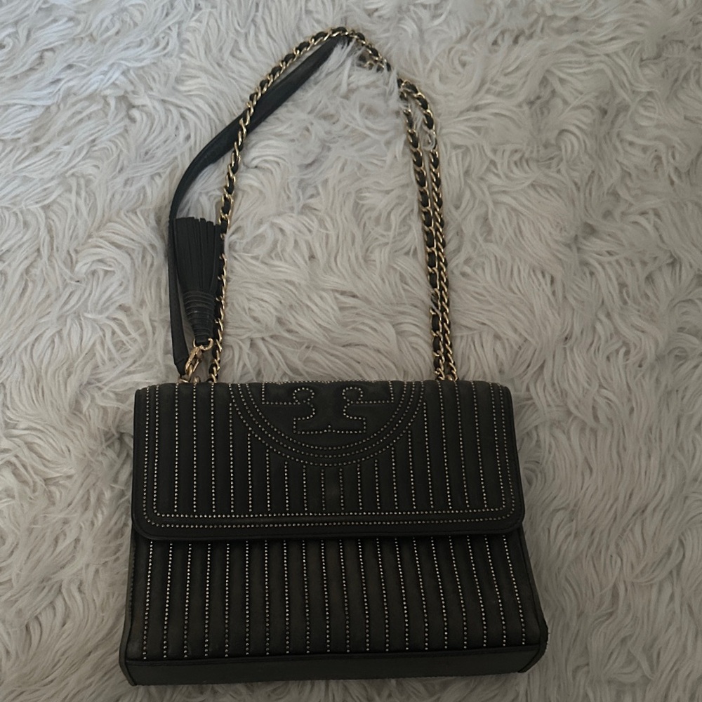 Tory Burch Fleming Mini Stud Gold Shoulder Bag